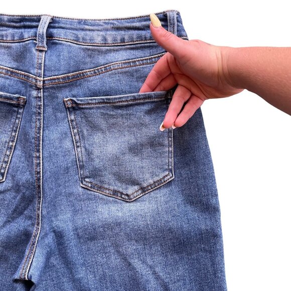 Wax Jean Collection Womens 7 28 Mom Blown Out Knee Ripped High Waist Denim 90250 - Picture 9 of 16